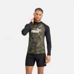 Rashguard à manches longues et à motifs PUMA Swim pour Homme, Noir, Taille L, Vêtements