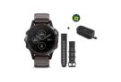 Montre Garmin Fenix 5 Plus Black Sapphire Titane, pack bracelet et housse Cardio-Gps
